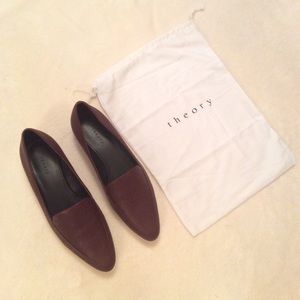 Theory flats, burgundy, new leather size 7-7.5
